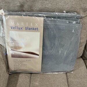 Vintage NEW Martex Vellus Blanket Twin Blue Bell Cottagecore Grandma Traditional
